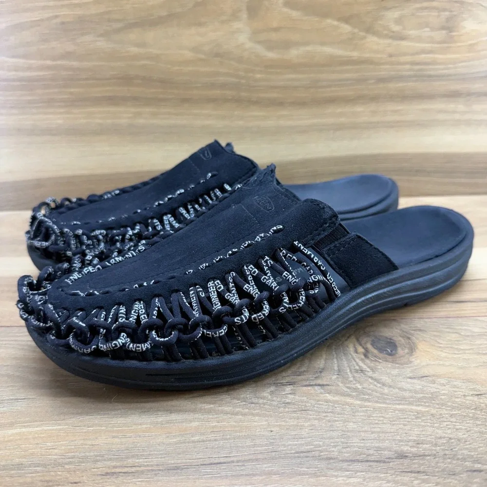 Keen Uneek Engineered Garments Mens Mules 10.5 Black White Slip On Sandals